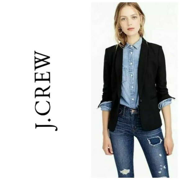 J. CREW 100% Wool Black Classic Blazer